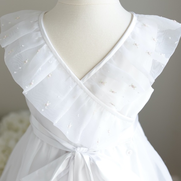 Strasburg Dress Heirloom White Organza Size 10  Flower Girl Special Occasion - Picture 7 of 13